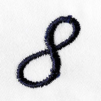 ネイビーの数字刺繍見本