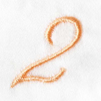 オレンジの数字刺繍見本