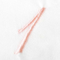 ピンクの数字刺繍見本