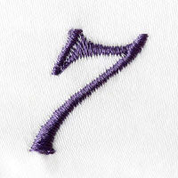 パープルの数字刺繍見本